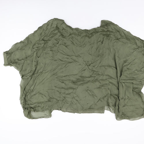 Elena Baldi Womens Green Viscose Basic Blouse Size L Round Neck