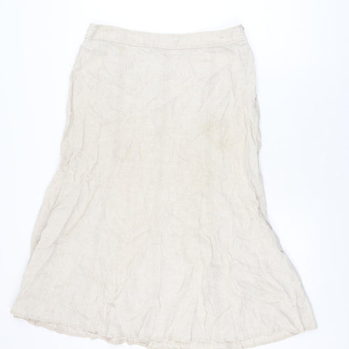 CC Womens Beige Lyocell Flare Skirt Size 14 Zip