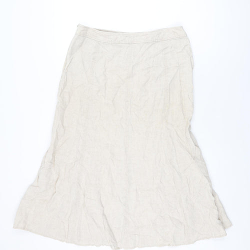 CC Womens Beige Lyocell Flare Skirt Size 14 Zip