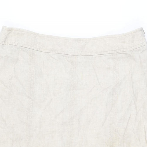 CC Womens Beige Lyocell Flare Skirt Size 14 Zip