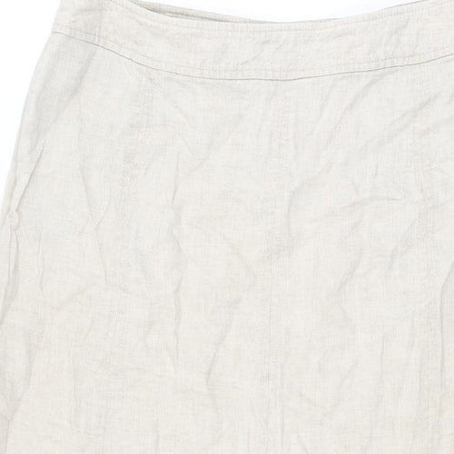 CC Womens Beige Lyocell Flare Skirt Size 14 Zip