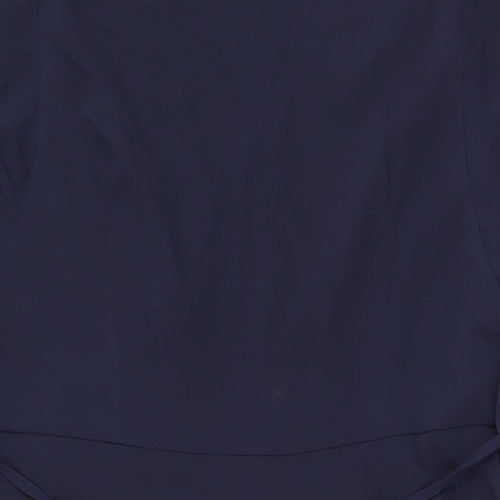 Marks and Spencer Womens Blue Polyester Shift Size 16 V-Neck Tie