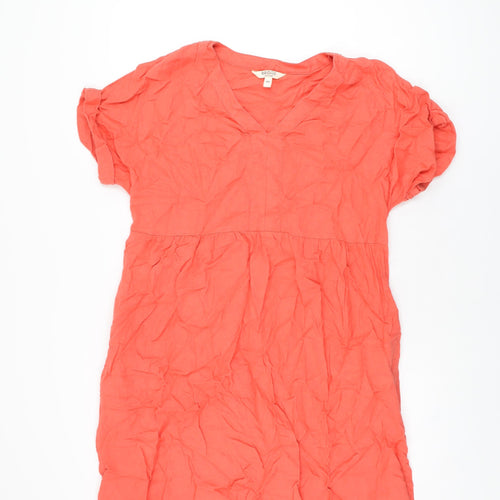 Briggs New York Womens Red Linen Shift Size M V-Neck Pullover