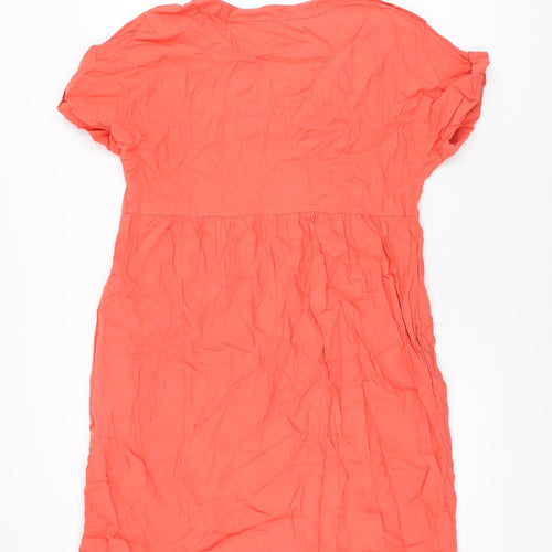 Briggs New York Womens Red Linen Shift Size M V-Neck Pullover