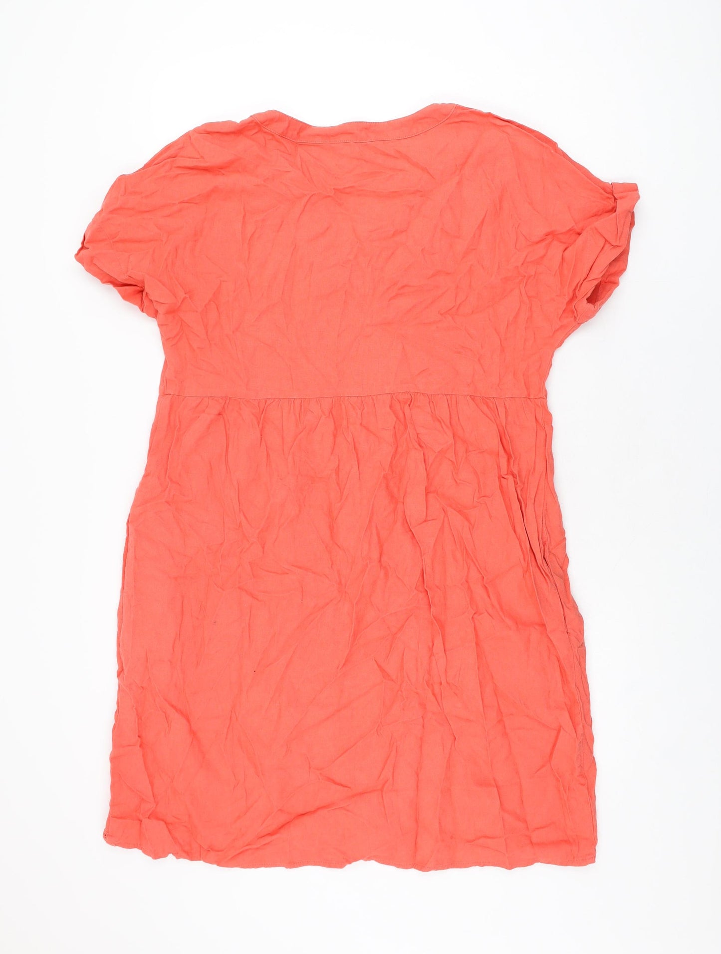 Briggs New York Womens Red Linen Shift Size M V-Neck Pullover