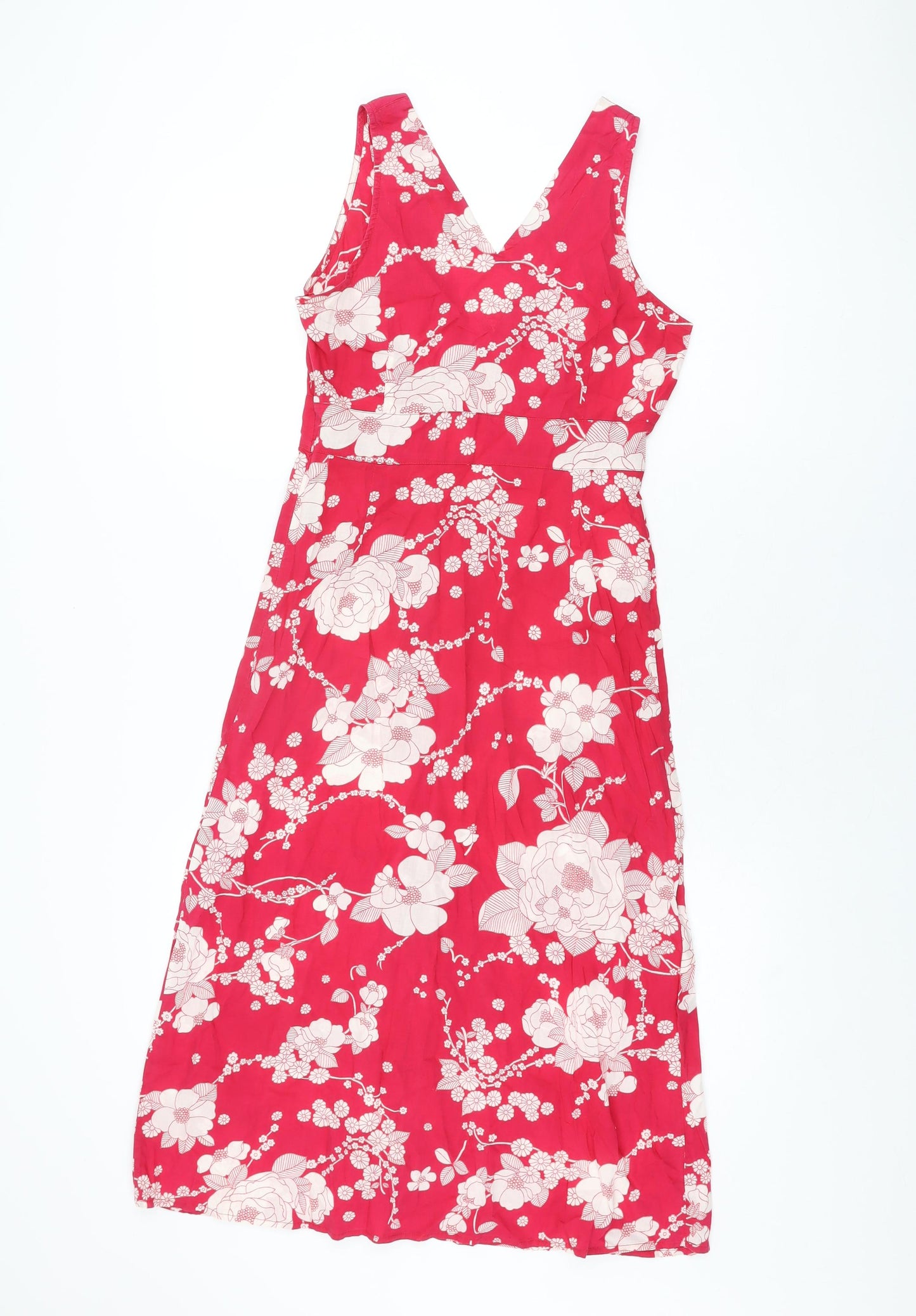 Great Plains Womens Pink Floral Cotton A-Line Size XS V-Neck Zip
