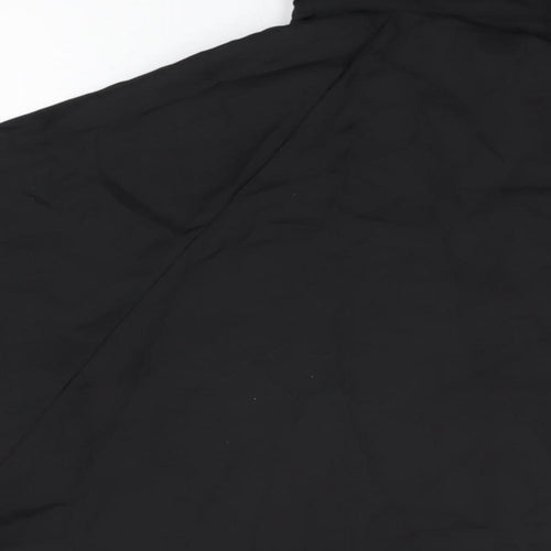 PRETTYLITTLETHING Womens Black Polyester Basic Button-Up Size 12 Collared