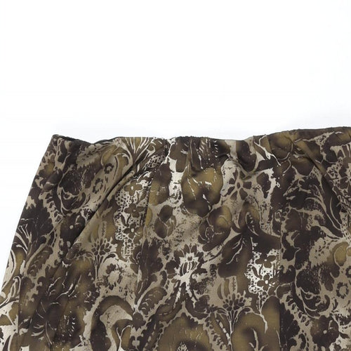 Anna Rose Womens Brown Geometric Polyester Swing Skirt Size 10