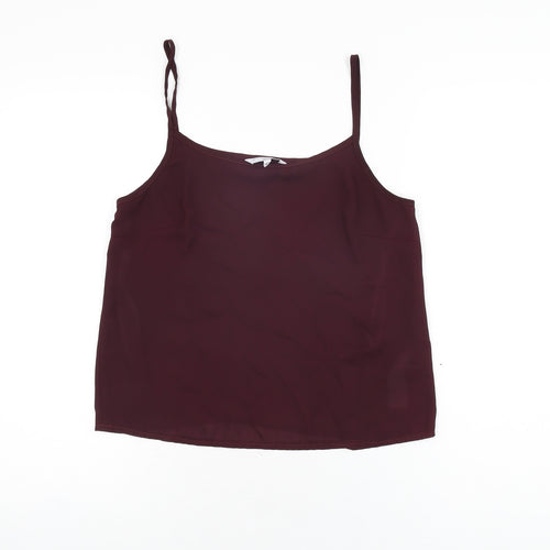 New Look Womens Purple Polyester Camisole T-Shirt Size 10 Scoop Neck