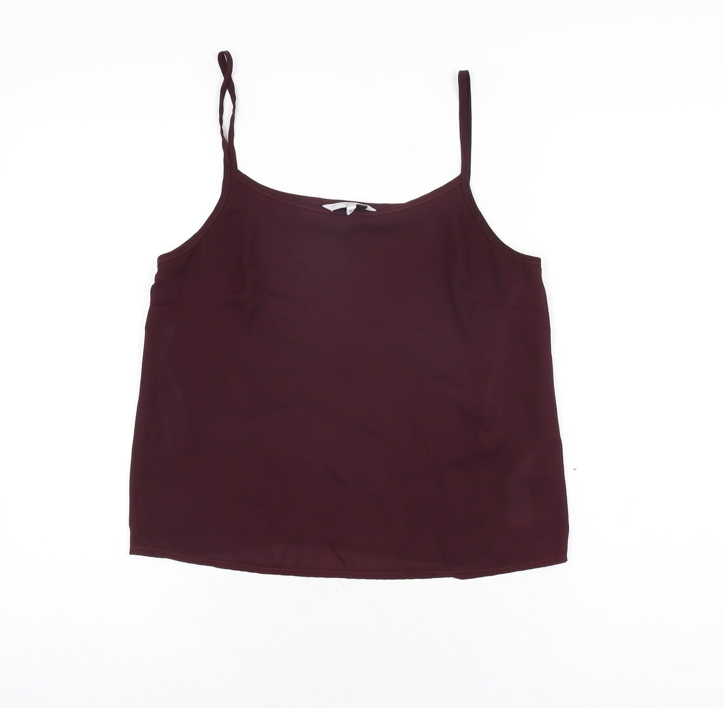 New Look Womens Purple Polyester Camisole T-Shirt Size 10 Scoop Neck