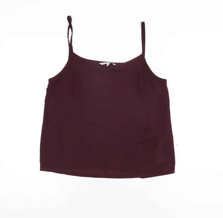 New Look Womens Purple Polyester Camisole T-Shirt Size 10 Scoop Neck