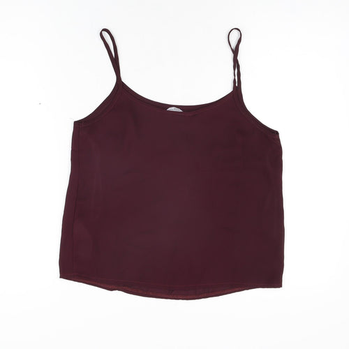 New Look Womens Purple Polyester Camisole T-Shirt Size 10 Scoop Neck