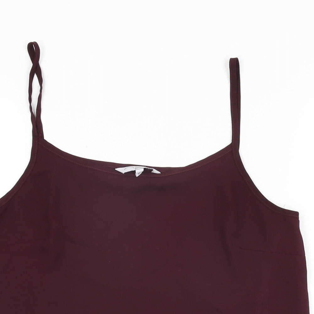 New Look Womens Purple Polyester Camisole T-Shirt Size 10 Scoop Neck
