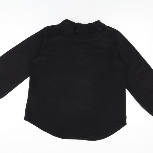 Wallis Womens Black Polyester Basic Blouse Size 10 V-Neck