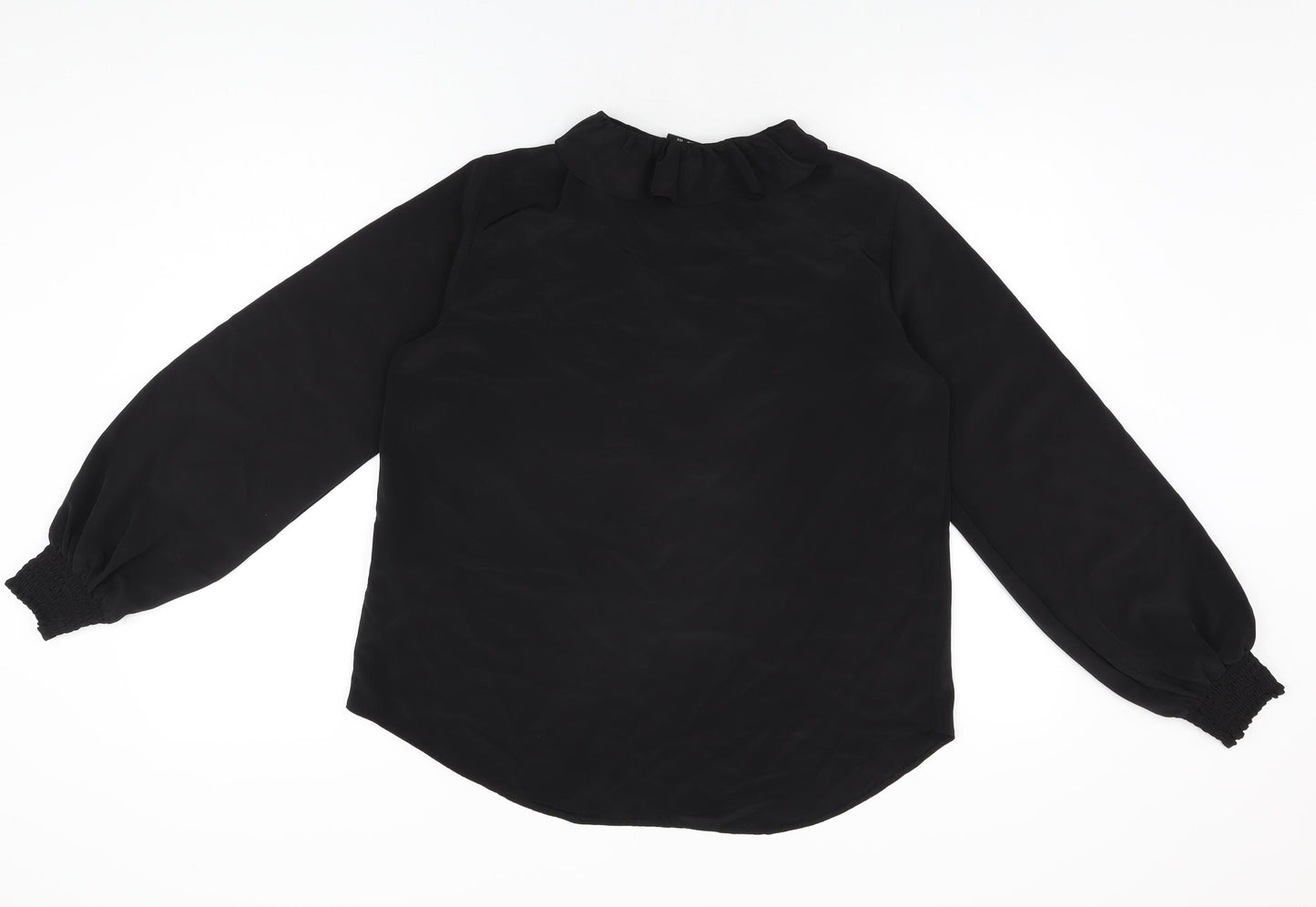 Wallis Womens Black Polyester Basic Blouse Size 10 V-Neck