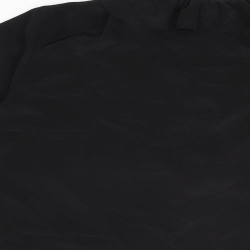 Wallis Womens Black Polyester Basic Blouse Size 10 V-Neck