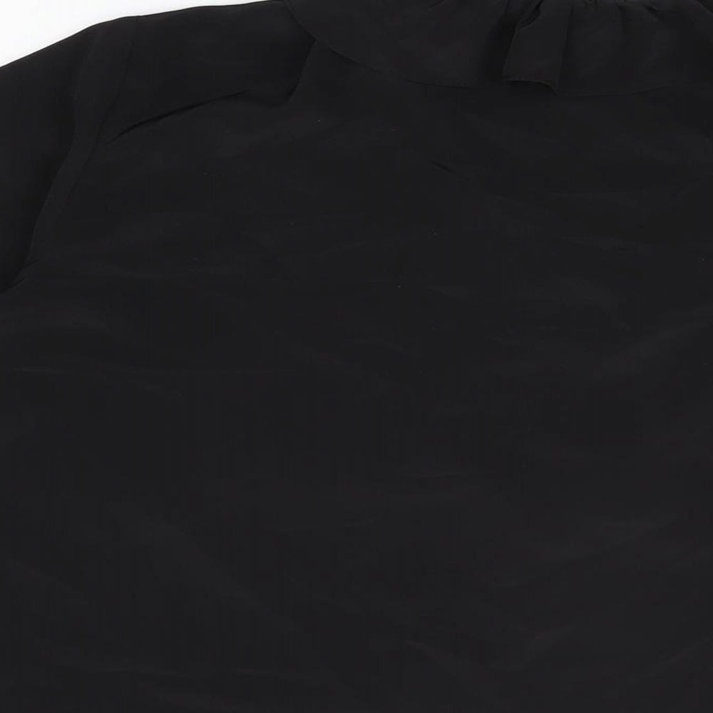 Wallis Womens Black Polyester Basic Blouse Size 10 V-Neck