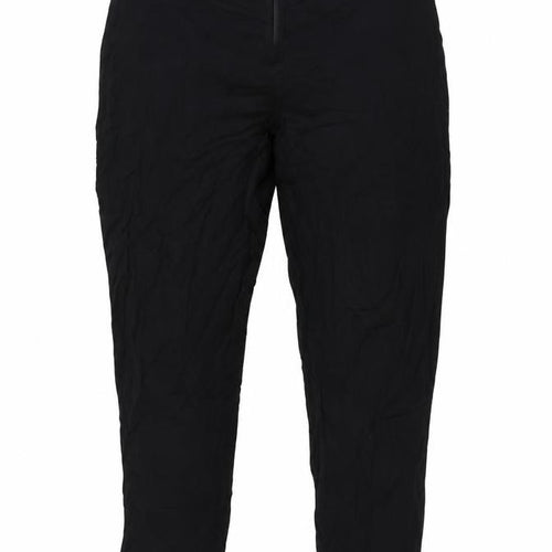 Lindex Womens Black Viscose Trousers Size L L28.5 in Regular Zip