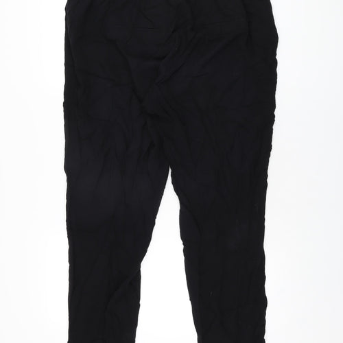 Lindex Womens Black Viscose Trousers Size L L28.5 in Regular Zip