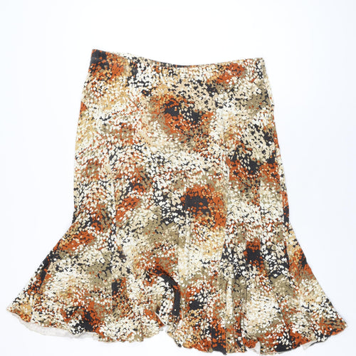 Coldwater Creek Womens Multicoloured Geometric Viscose Swing Skirt Size L