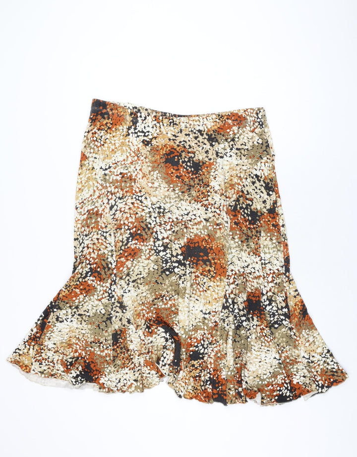Coldwater Creek Womens Multicoloured Geometric Viscose Swing Skirt Size L
