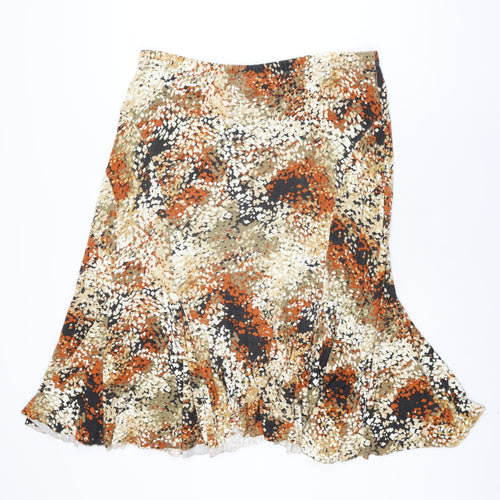 Coldwater Creek Womens Multicoloured Geometric Viscose Swing Skirt Size L