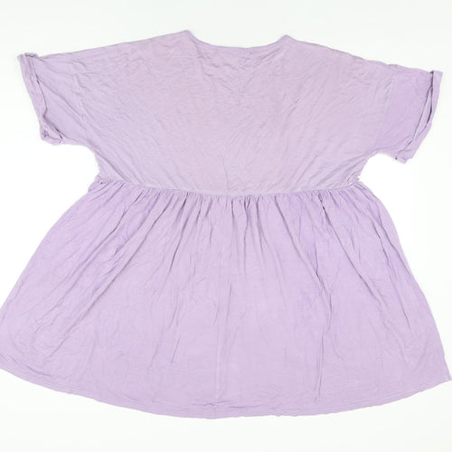 Boohoo Womens Purple Viscose Shift Size 10 Round Neck Pullover