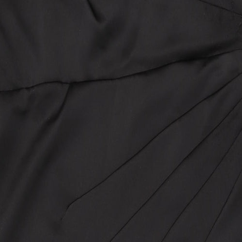 Hotsquash Womens Black Polyester Maxi Size 16 V-Neck Zip