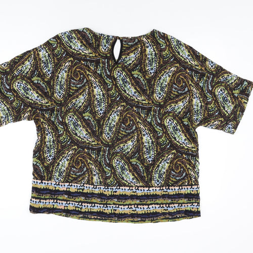 Cellbes Womens Multicoloured Geometric Viscose Basic T-Shirt Size 14 Round Neck