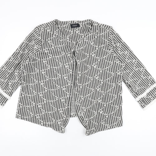 Klass Womens Grey Striped Jacket Size 14 Button