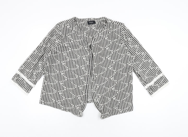 Klass Womens Grey Striped Jacket Size 14 Button