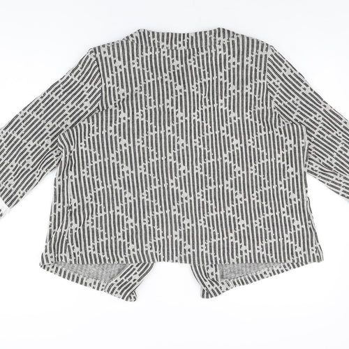 Klass Womens Grey Striped Jacket Size 14 Button