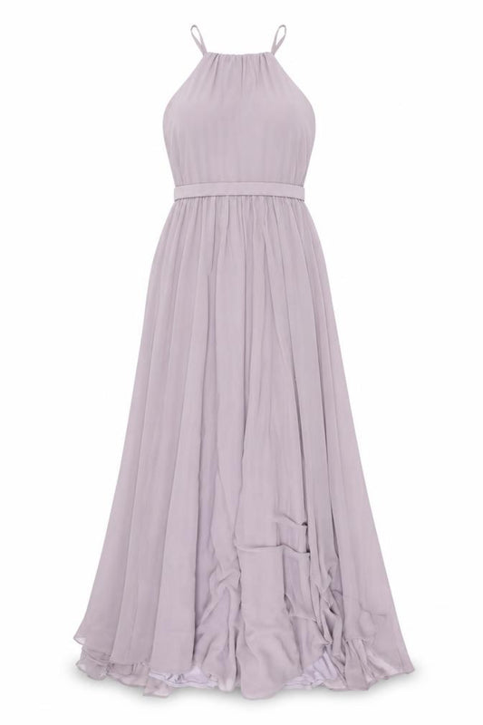 Madeline Gardner Womens Purple Polyester Maxi Size 10 Halter Zip
