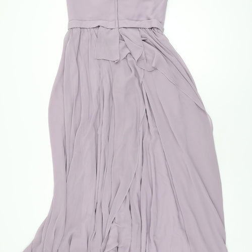 Madeline Gardner Womens Purple Polyester Maxi Size 10 Halter Zip