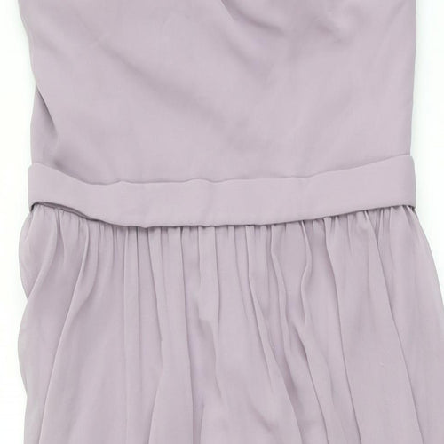Madeline Gardner Womens Purple Polyester Maxi Size 10 Halter Zip