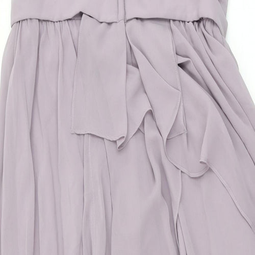 Madeline Gardner Womens Purple Polyester Maxi Size 10 Halter Zip