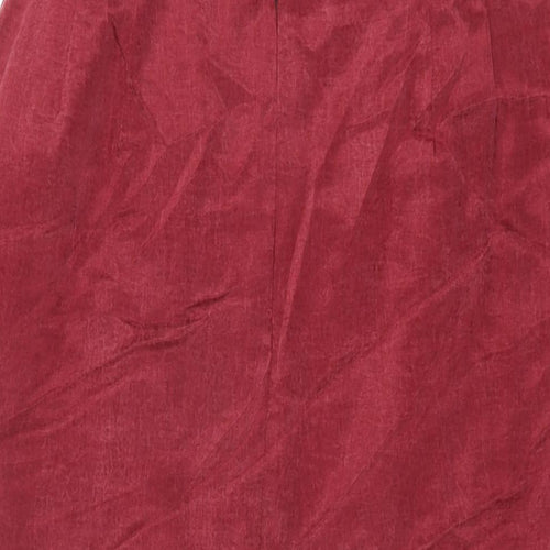 Country Casuals Womens Red Cupro Straight & Pencil Skirt Size 14 Zip