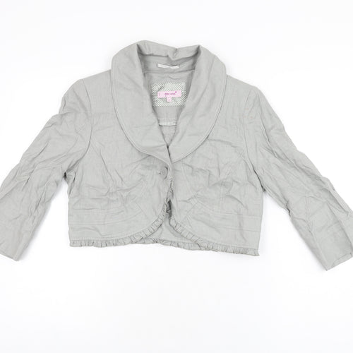 Per Una Womens Grey Jacket Size 12 Button