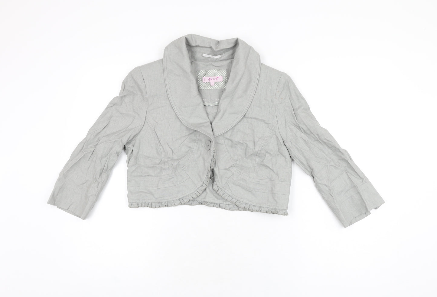 Per Una Womens Grey Jacket Size 12 Button
