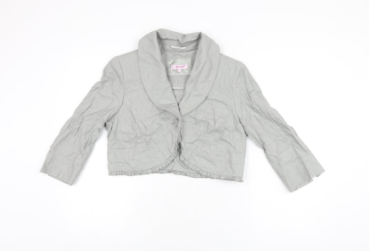 Per Una Womens Grey Jacket Size 12 Button