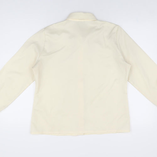 Fashions Womens Ivory Polyester Basic Button-Up Size 18 Collared