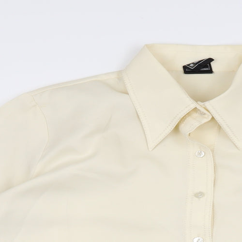Fashions Womens Ivory Polyester Basic Button-Up Size 18 Collared