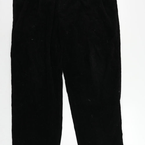 Chaps Ralph Lauren Mens Black Cotton Trousers Size 38 in L32 in Regular Zip - Vintage