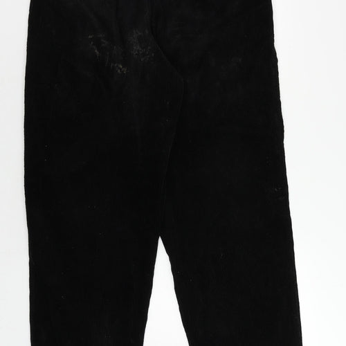 Chaps Ralph Lauren Mens Black Cotton Trousers Size 38 in L32 in Regular Zip - Vintage