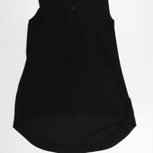 H&M Womens Black Polyester Basic Blouse Size 8 Round Neck