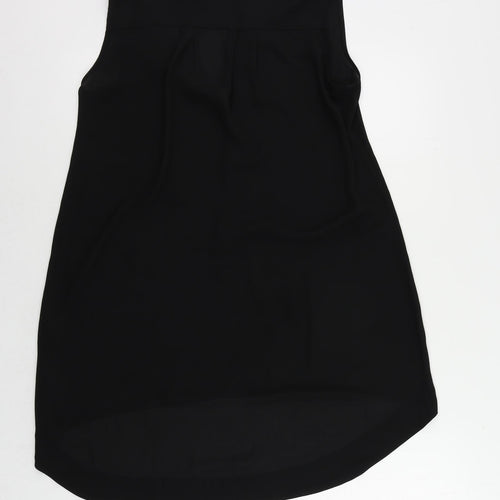 H&M Womens Black Polyester Basic Blouse Size 8 Round Neck