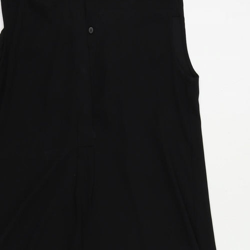 H&M Womens Black Polyester Basic Blouse Size 8 Round Neck