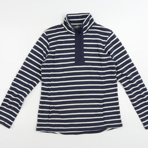 Mountain Warehouse Womens Blue Striped Cotton Pullover Sweatshirt Size 8 Zip