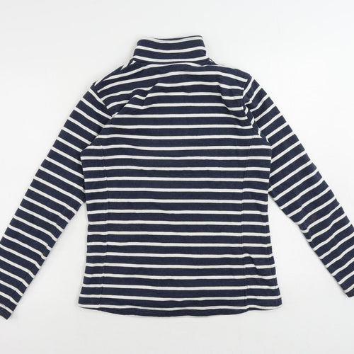 Mountain Warehouse Womens Blue Striped Cotton Pullover Sweatshirt Size 8 Zip