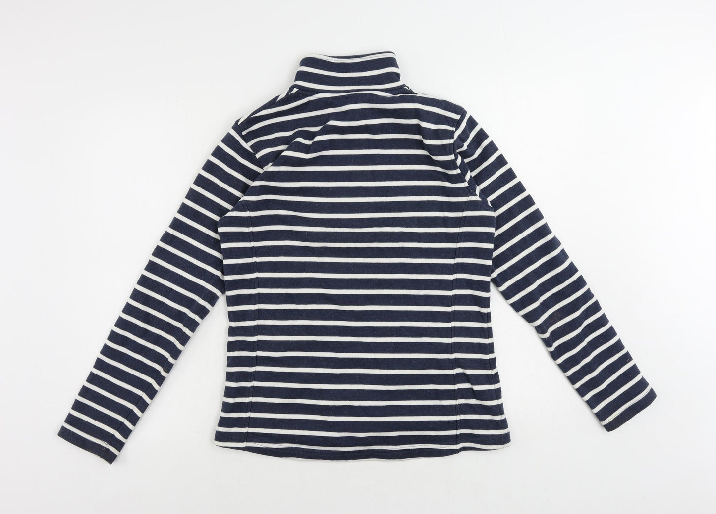 Mountain Warehouse Womens Blue Striped Cotton Pullover Sweatshirt Size 8 Zip
